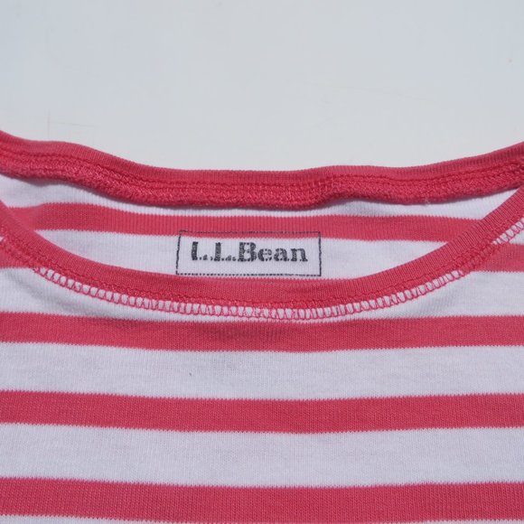 L.L. Bean Top Girls 6-7 Shirt 3/4 Sleeve Kids t-shirt Pink Stripes Cotton llbean - Picture 3 of 9